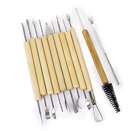 Leegoal 11 pcs Pottery Clay Sculpture Carving Tool Set 
