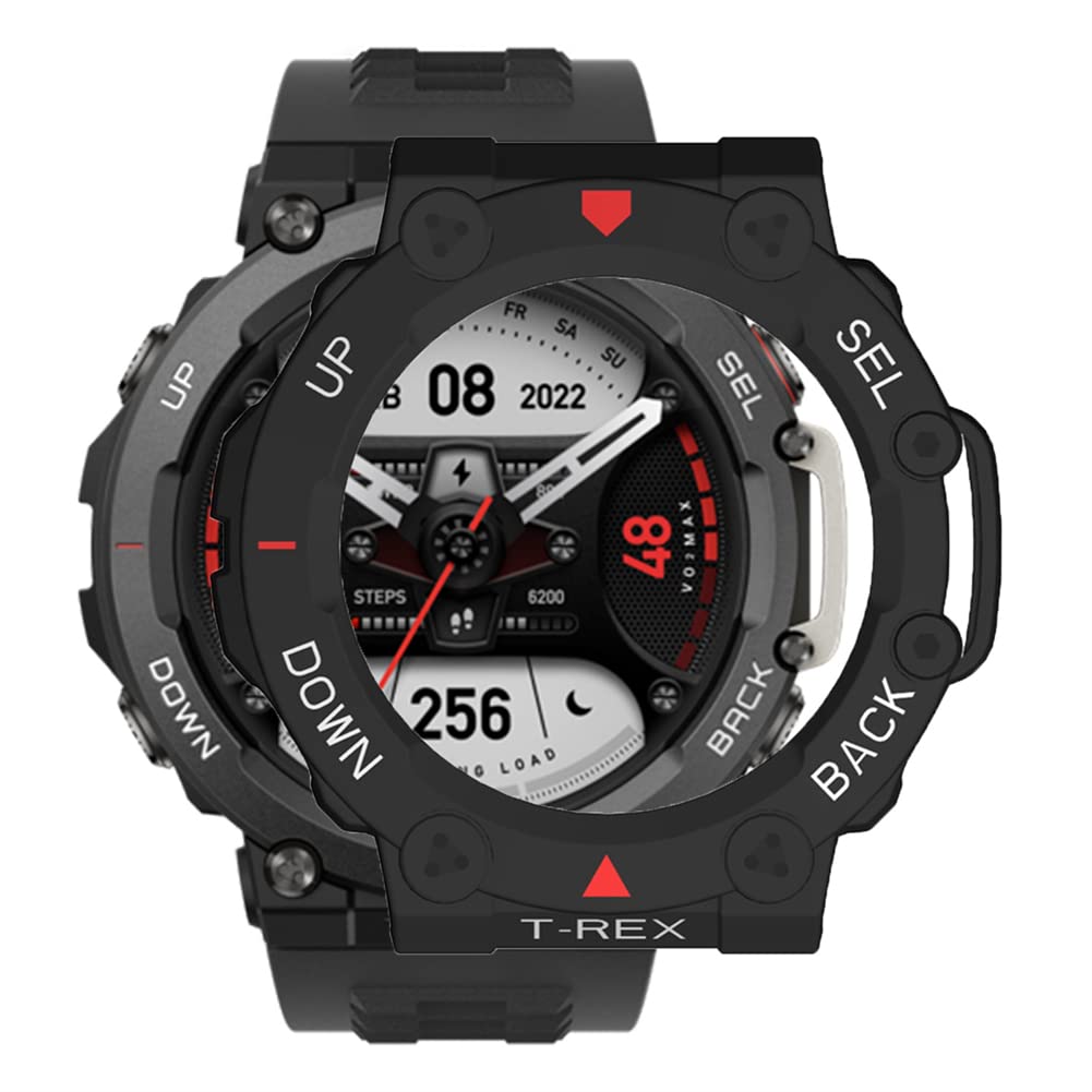 Tyogeephy Case Compatible with Amazfit T-Rex 2 Screen Protector Soft TPU Scratch Resistant Full Cover for Amazfit T-Rex 2 Smartwatch Accessories