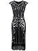 Vijiv 1920s Vintage Inspired Sequin Embellished Fringe Long Gatsby Flapper Dress