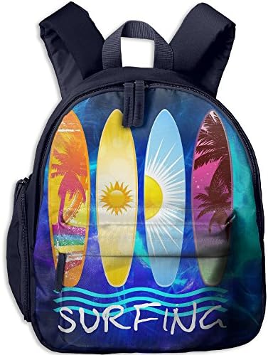 Casual Lightweight Canvas Backpacks Sunny Colorful Summer Surfing Surf Boards Bookbag Shoulder Bag School Backpack For Kids