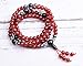 TamLyn Concepts 108 Natural Gemstone Carnelian and Black Onyx Prayer Beads Necklace - Japa Mala Wrap Bracelet for Meditation - Includes Remote Reiki Session