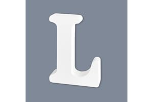 HANWER White Unfinished Wooden Letters, 6 Inch Wood Letters for Birthday Wedding Party Decoration, Alphabet Letters for Crafts, Letter L