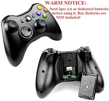 yccsky xbox 360 wireless controller 2 4ghz xbox game controller wireless remote 360 controller gamepad joystick for microsoft xbox 360 slim and pc with windows 7 8 10 not for xbox one black amazon sg electronics