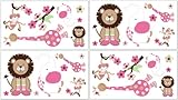 Jungle Friends Wall Decal Stickers by Sweet Jojo Designs - Set of 4 Sheets
