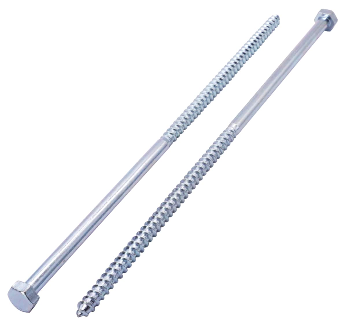 SKIR'CO (20 pcs) DIN 571 Zinc Plated Steel Hexagon Head Wood Screws M8 x 260 mm, Coach Screws, Hex Screw, Lag Bolts