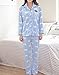 MyFav Big Girls Cute Moustache Printed Pajama Set Novel Cloud Winter Sleepwear