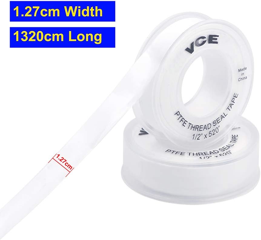 VCE 2 Pack PTFE Industrial Sealant Tape White Thread Seal Tape,12mm x 13m, 2 Rolls - Image 3