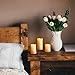 KMSdeco Outdoor Indoor LED Candles - Waterproof Battery Operated candles with Timer - Flickering Amber Yellow Flame Flameless Plastic candles set of 3(4