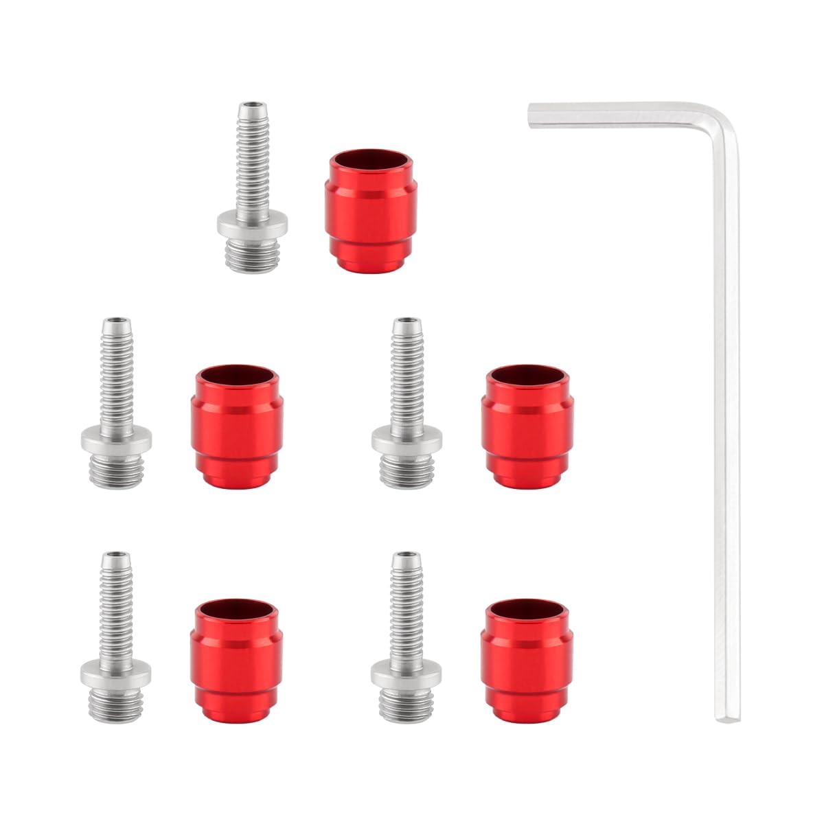 MUQZI 5 Sets Bicycle Brake Olive Connecting Insert Kit for Avid SRAM Bike Hydraulic Disc StealthamaJig Brake Hose Stealth-A-MAJIG Quick Install, Red