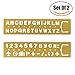 Brass Alphabet & Number Template Set of 2,JoyTong Multifunctional Drawing Stencil Bookmark Lettering Stencil Set Guide with Symbols
