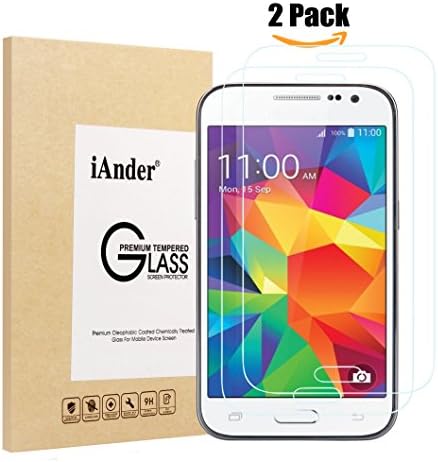 Galaxy Core Prime screen protector,[2-PACK] iAnder Premium Tempered Glass Screen Protector for Samsung Galaxy Core Prime [0.3mm Ultra Clear Scratch Proof High Definition]