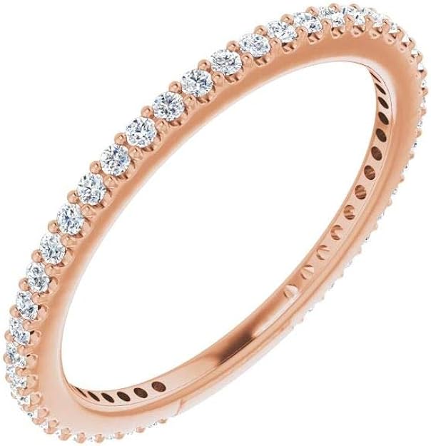 Amazon.com: Solid 14k Rose Gold 1/3 Cttw Diamond Stackable Wedding