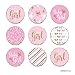 Andaz Press Chocolate Drop Labels Trio, Fits Kisses, Ultimate Girl Baby Shower Collection, Pink and Gold Glitter, 216-Pack
