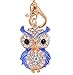 Aibearty Fashionable Creative Diamond Crystal Rhinestone Blue Owl Keychain Bag Charm Pendent