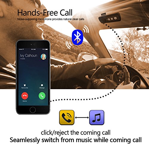image for Bluetooth Handsfree Car Kit with Car Charger, SUNITEC BC370 Wireless I
