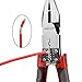 Lineman's Pliers, Big Combination Pliers with Wire Stripper/Crimper/Cutter Function, Heavy Duty Side Cutting High-Leverage Plier, 7.6 inch NEWACALOX