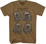 Star Wars Chewbacca Wookiee Faces Mens Mocha Heather T-shirt