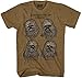 Star Wars Chewbacca Wookiee Faces Mens Mocha Heather T-shirt