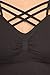 O TO S Women's Strappy Front Criss Cross Sports Bra Tops Bralette Active Wear Yoga Workout Removable Pad K145 Black XL/XXL
