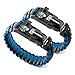 X-Plore Gear Emergency Paracord Bracelets | Set of 2| The Ultimate Tactical Survival Gear| Flint Fire Starter, Whistle, Compass & Scraper | Best Wilderness Survival-Kit - Blue(K)/Blue(K)