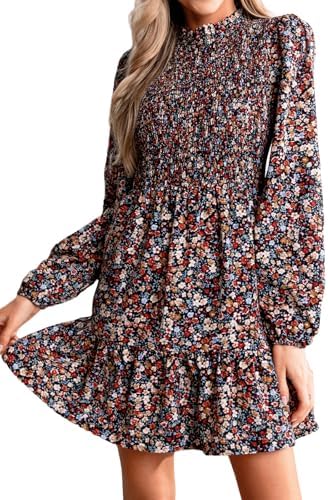 floral print high neck ruffle hem cape mini dress Mac Duggal Women's Ieena Floral Print High Neck Ruffle Hem Cape Mini Dress