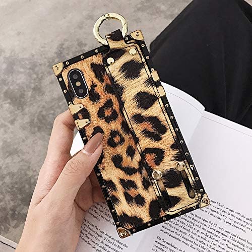 GUYISJK Iphone Phone Case Mobile Shell Leopard Iphone Xs Max/6S/Xr Fashion Cover 7Plus/Xs All-Inclusive Wristband Stand 8P Anti-Fall Women Korean Wave 6Puls/X Personality Network Red, Iphone Xr Yel