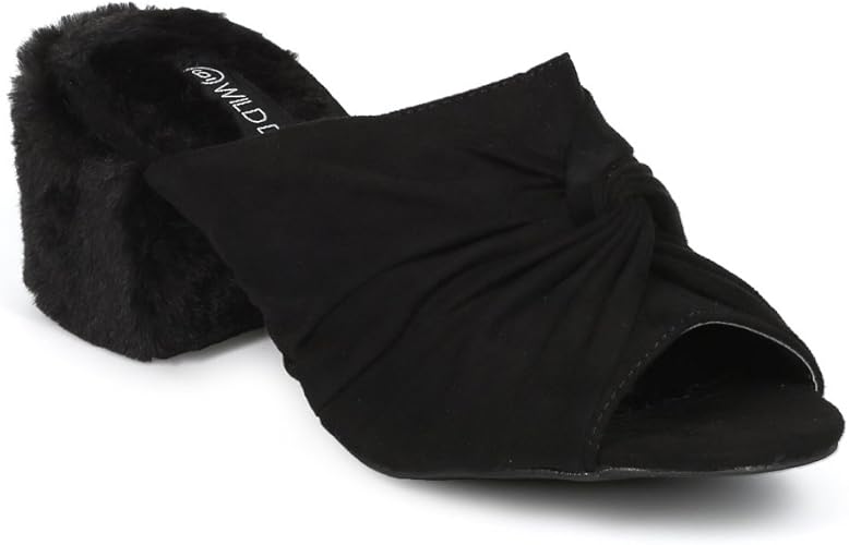 white heels with fur on toe