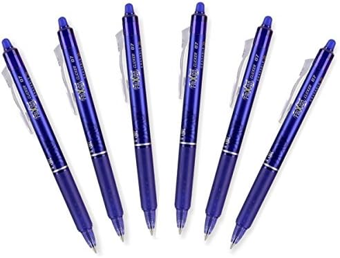 Pilot FriXion Clicker Retractable Erasable Gel Pens, Fine Point, Blue Ink, 6 PACK