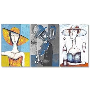 Canvas Wall Art European Painting Artwork for Home Prints Framed - 16"x24" x 3 Panels