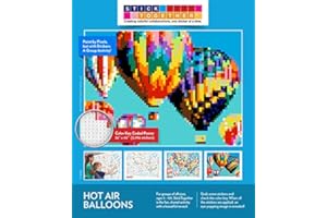 STICKTOGETHER Huge Mosaic Puzzle Poster Kits | Group Project | No Mess Paint by Sticker | Stay at Home Activity | Classroom | One Sticker at a Time! | Large Hot Air Balloon | Learning Fun | 40” X 36” Giant Poster