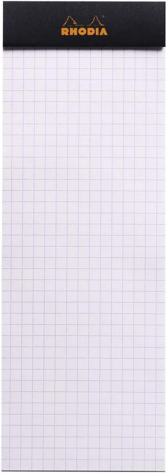 RHODIA 82009C, Stapled Notepad N°8 Shopping Black, 7.4x21 cm, Small Tiles, 80 Detachable Sheets, 80G Clairefontaine Paper - Image 3