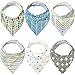 Baby Bandana Drool Bibs – 6 Pack Gift Set for Boys & Girls, Organic Cotton, 3 Snaps To Fit All Neck Sizes, Soft, Extra Absorbent, Easy To Clean, Unisex, Perfect Baby Shower Gift Set