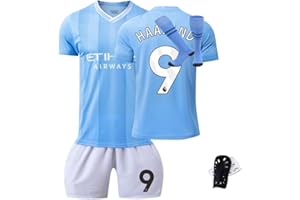 FZQTS Manchester Home Away Kids Soccer Jersey Kit Shorts Socks Knee pads Set Youth Sizes For Boys Girls Adults