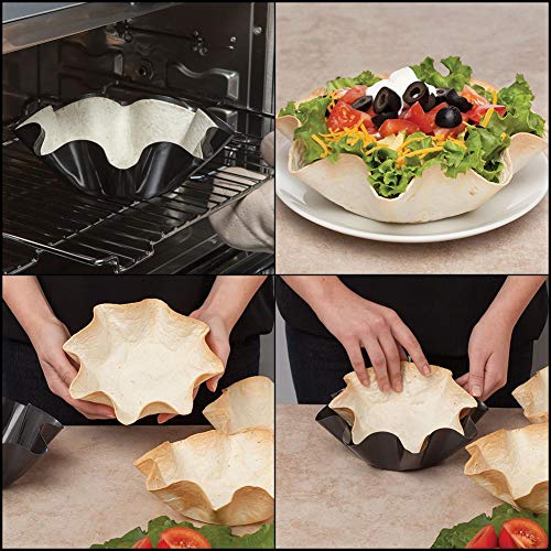 Large NonStick Fluted Tortilla Shell Pans, 9 inch Heat Resistant Flower Baking Molds,Brioche