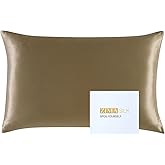 ZIMASILK 25 Momme 100% Pure Mulberry Silk Pillowcase for Hair and Skin Care, Highest Grade 6A Pillow Cases for Women, Long-Lasting Durablity, Gift for Women Men, 1Pc (Standard 20"x26", Taupe)