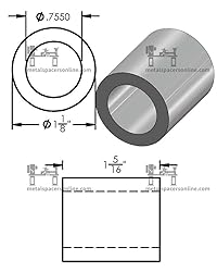Aluminum Spacer 1-1/8" OD x 3/4" ID x Choose Your