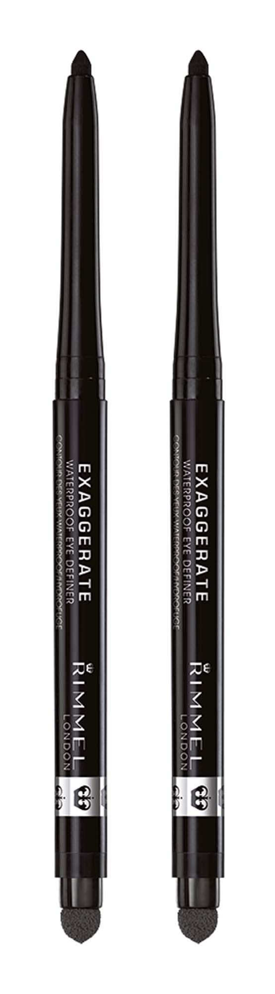 Photo 1 of Rimmel London exaggerate auto waterproof eye definer in blackest black, 2 Count