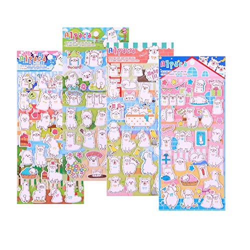 4 Sheets Cute Animal Puffy DIY Decorative Adhesive Sticker Tape/Kids Sheep Craft Scrapbooking Sticker Set for Diary, Album - Thumbnail 7