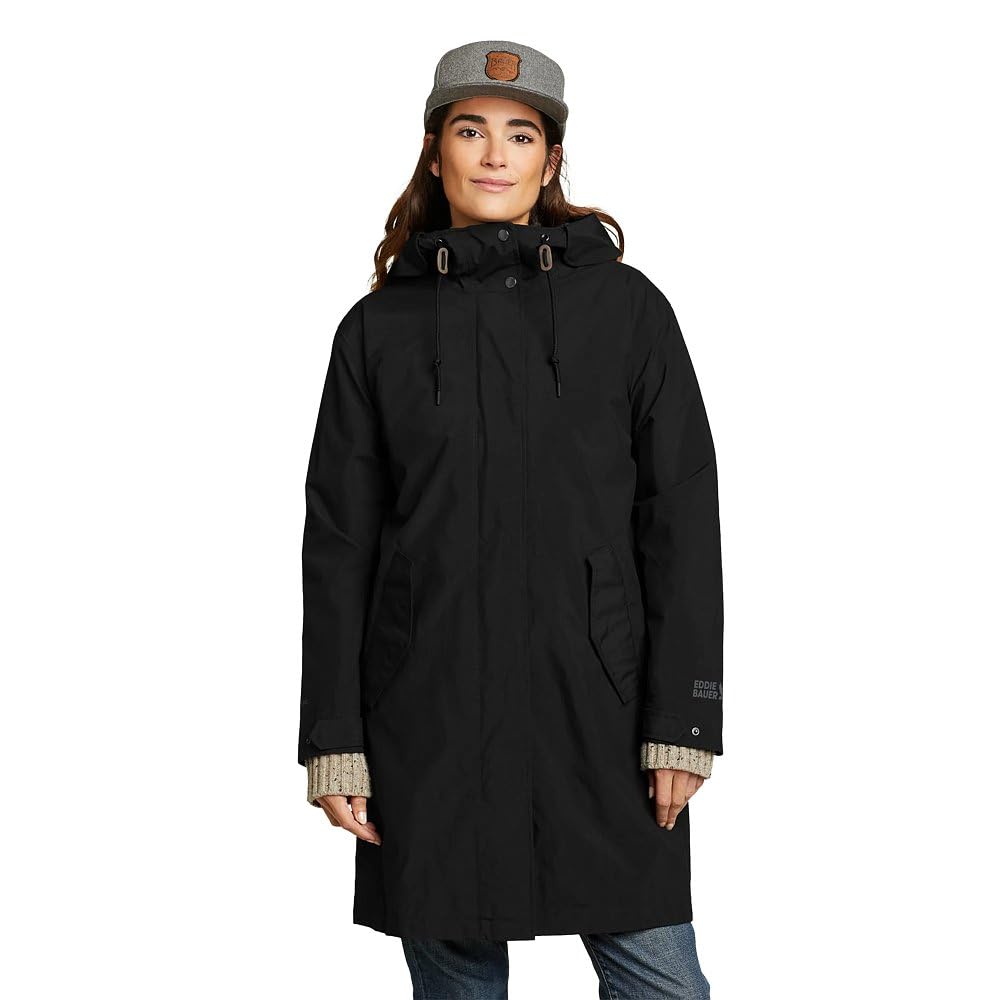 Eddie Bauer Women’s Port Townsend Trench Coat, Black, Small