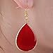 SUNYIK Women's Carnelian Teardrop Hook Dangle Earrings