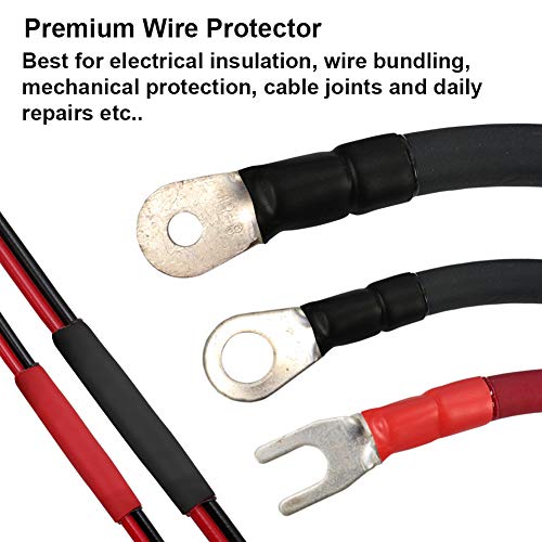 2 Pack 3/4'' Heat Shrink Tubing, 3:1 Adhesive-Lined Heat Shrinkable Tube Black & Red 4 Feet by MILAPEAK - Thumbnail 4