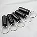 GCIYAEN New 5 Pcs Black Waterproof Aluminum Pill Box Case Drug Holder Keychain Container
