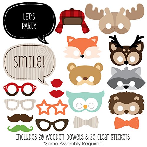 Big Dot of Happiness Woodland Creatures - Photo Booth Props Kit - 20 Count - //coolthings.us