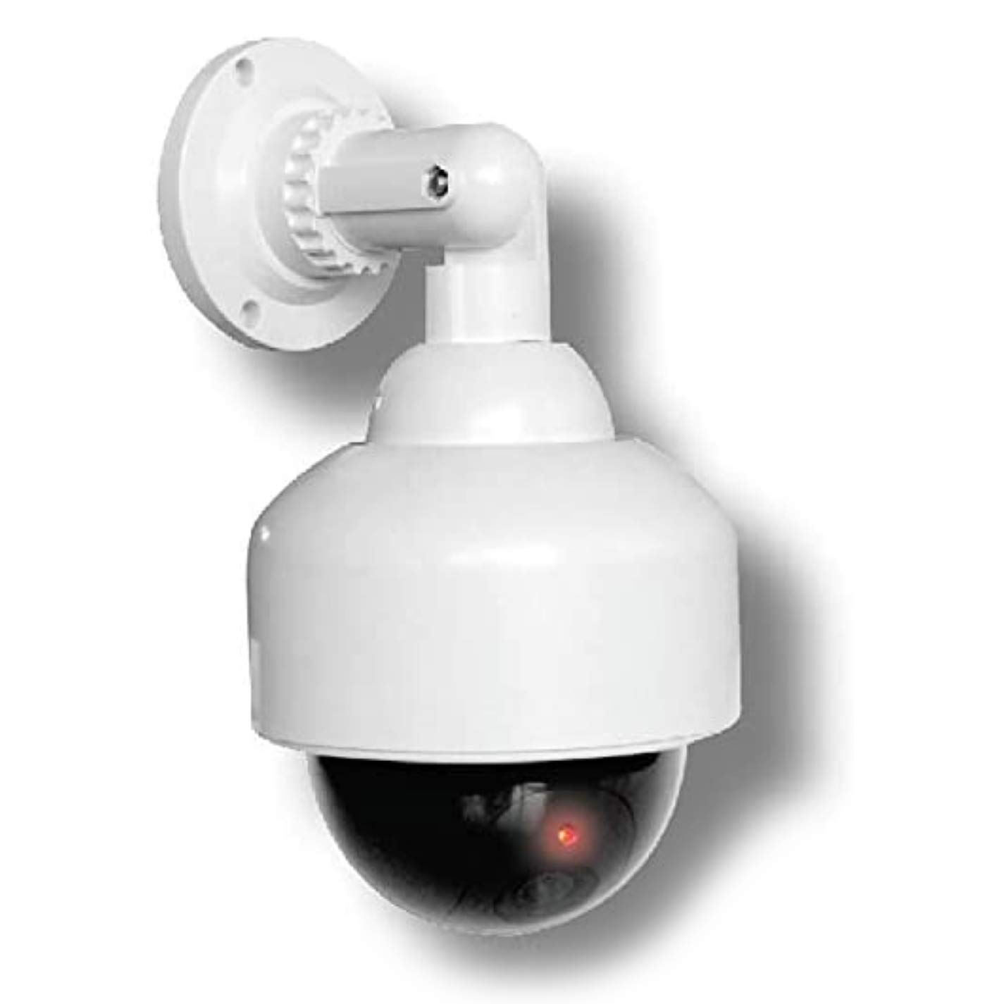 O&W Security Speed Dome Dummy Camera - Dummy Surveillance Camera with Lens & Flashing LED, Waterproof for Indoor & Outdoor Use, 360° Adjustable Bracket (Wall/Ceiling), Quick Installation