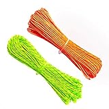 ThreeBulls 1.8mm Fluorescent Reflective Guyline Tent Rope Camping Cord Paracord (Green,Orange, 20m)