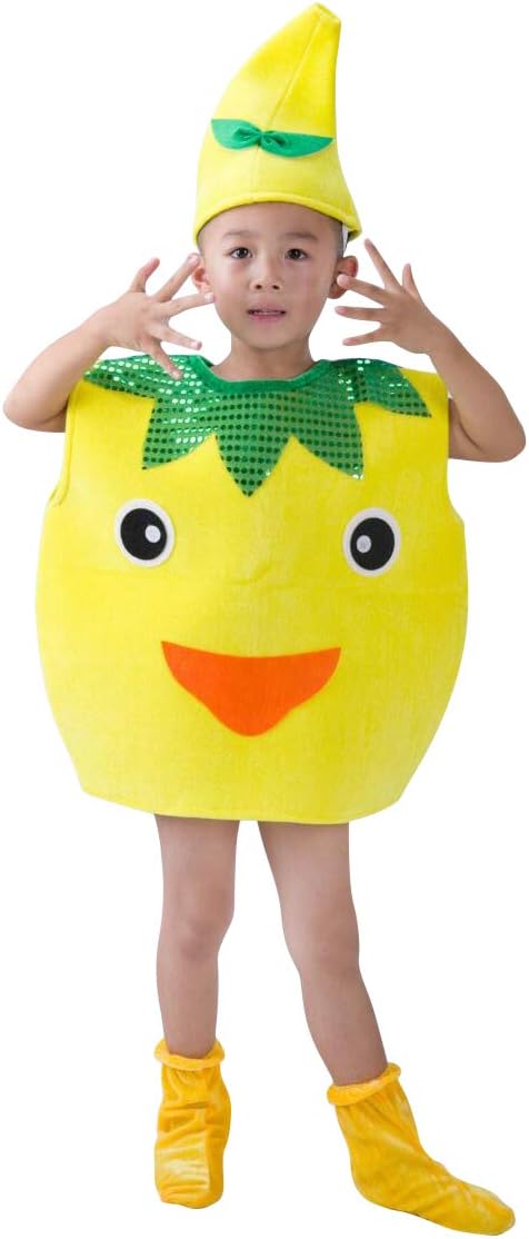 COSKING Deluxe Unisex Kids Fruits Costume Funny Child Halloween Vegetables Cosplay Outfit Dress-up Party Wear