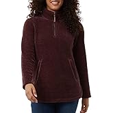 32 Degrees Heat Women's Mock Neck Fleece 1/4 Zip Pullover Sweater with Pockets (US, Alpha, X-Large, Regular, Regular, Purple)