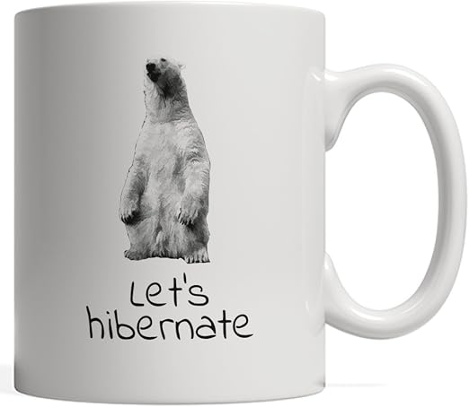 Amazon Com Regalo De Oso Polar Con Texto En Ingles Let S Hibernate Polar Bear Para Los Amantes Del Sueno Y La Siesta Que Suenan Los Domingos De Lazy Kitchen Dining