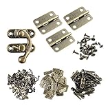Wobe 60pcs Small Box Hinges and 30 Sets Antique