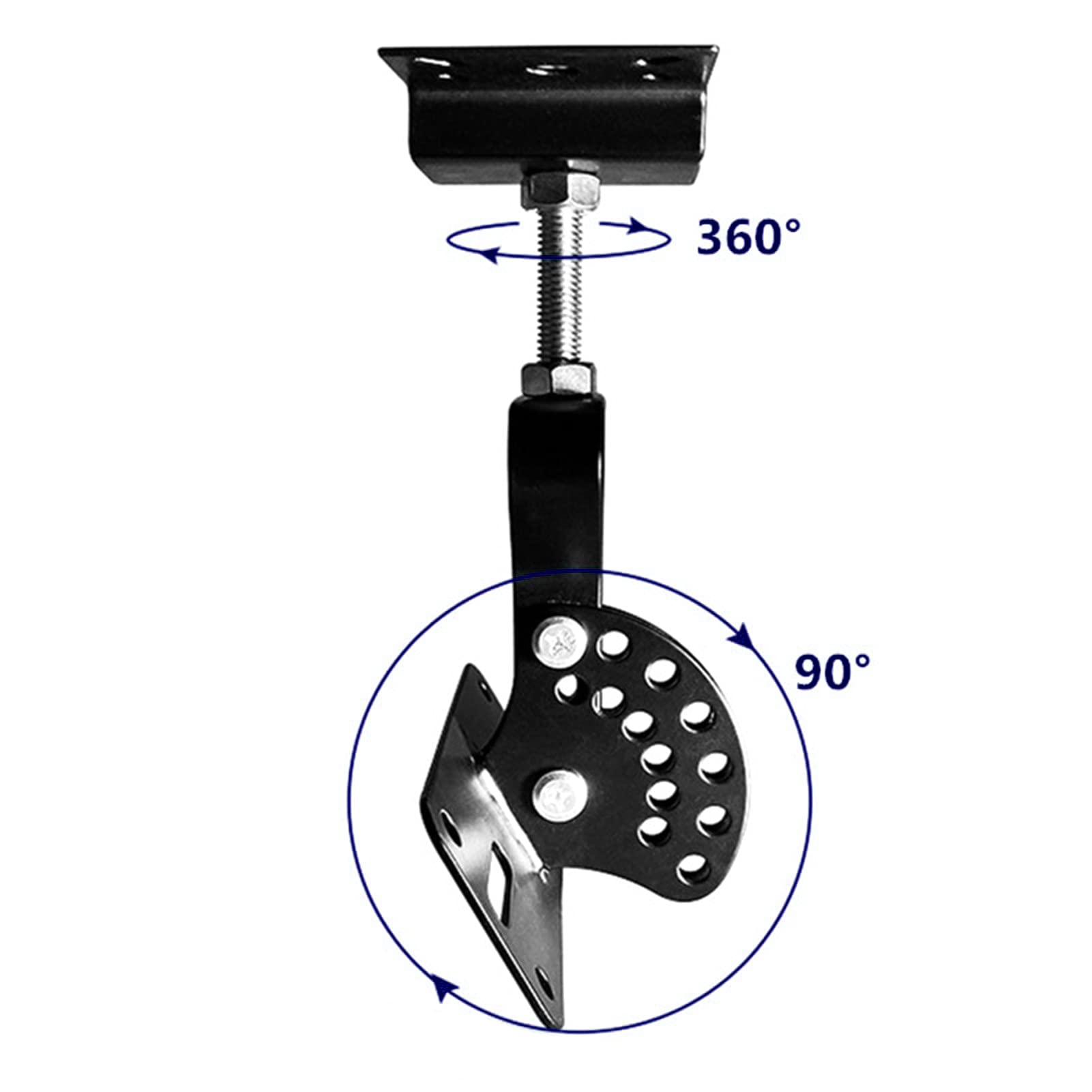 SPS 506B Ceiling Speaker Mounts Wall Mount, Horizontal 360 Degree Total Adjustment, Hold up to 90lbs, Stainless Steel, Ceiling Mounting Bracket for Large Surrounding Sound Speakers(2 Packs Black)